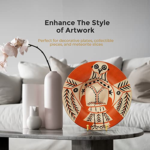 TR-LIFE Plate Stands for Display - 6 Inch Plate Holder Display Stand + Metal Frame Holder Stand for Picture, Decorative Plate, Photo Easel, Tabletop Art (Gold 2 Pack) - size: 6 Inch