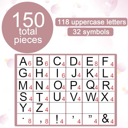 150 PCS Large 6" Font Letters and Punctuation Set, Blush Pink Light Mauve Classroom Alphabet Cutout for Bulletin Board Display Home School, A Great Helper to Inspire Students' Learning Interest - style: Blush Pink Pattern