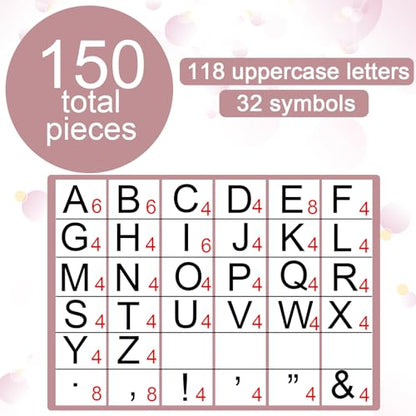 150 PCS Large 6" Font Letters and Punctuation Set, Blush Pink Light Mauve Classroom Alphabet Cutout for Bulletin Board Display Home School, A Great Helper to Inspire Students' Learning Interest - style: Blush Pink Pattern