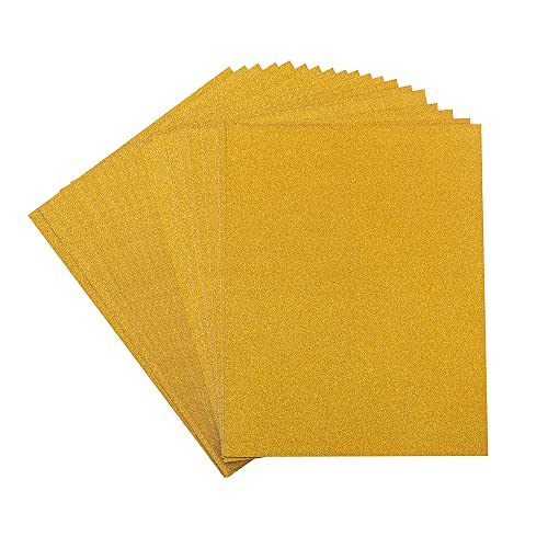 20 Sheets Glitter Thick Paper Cardstock Blank, 8.5 x 11 inches, Gold | For DIY Birthday, For Wedding Party Supplies, Invitation Cards Making - color: Gold