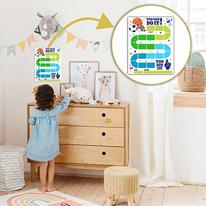 10 Sports Reward Chart with 216 Round Stickers, Incentive Behavior Chart for Kids at Home Classroom, Kids Routine Daily Chore Sticker Chart-A14 - style: Sports Reward Chart with