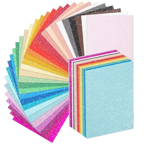 30 Pack Glitter Cardstock Paper Sheets 30 Colors 12×8inch 250gsm/92lb | Shimmering Paper For Arts and Crafts, Decorative, Weddings & Birthdays Invitations, Scrapbook Supplies - style: Glitter