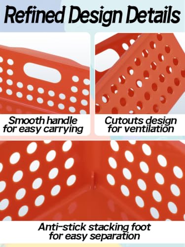 6 Pcs Thick Durable Turn in Trays Classroom - 14.2" X 10.5" Fits A4/ Letter Papers Organizer Storage Bins, Plastic Baskets for School Teachers Organization Boho Classroom Supplies