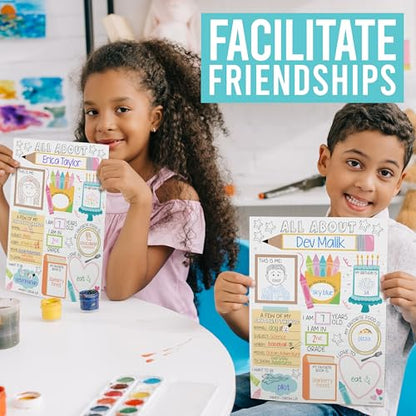 Hadley Designs All About Me Posters for Classroom Must Haves - 20 Star Student Poster, 100 Days of School Items, Star of The Week Poster Elementary Classroom Decor, End of School Year Teacher Supplies - style: Notebook
