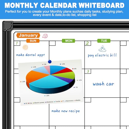 12 Month Calendar Whiteboard for Wall, 72" x 40" Large Wall Calendar Dry Erase with Tray, Magnetic Dry Erase Calendar for Wall Mounted Bulletin Board for Home Classroom Office Organization - size: 72" x 40" - 12 Month