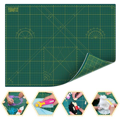 Self Healing Cutting Mat A2 18"x24" – Double Sided 5-Ply Craft Mat for Sewing, Quilting, Fabric, Scrapbooking – Green/Green - color: Green, size: A2 (18" x 24")