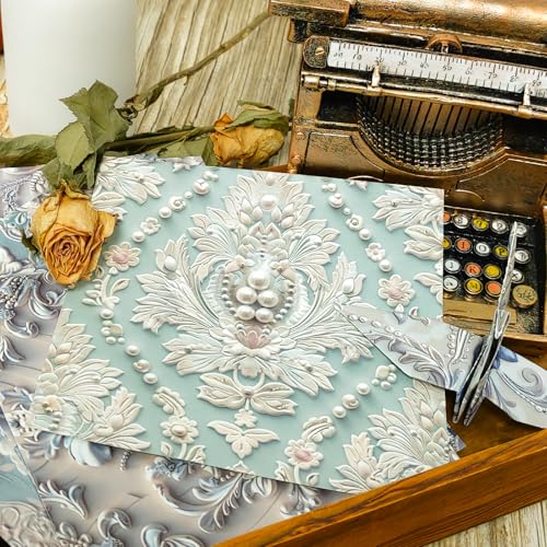 PRSTINCOL Scrapbook Paper,16 Sheets 6x6 Inch Pearl Satin Style Scrapbook Supplies,Single-Sided Vivid Origami Decoupage Paper for Diy Crafts, Card Making, Art Journaling - color: Pearl Paper