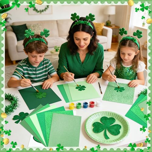 60Sheets Green Cardstock 8.5x11" Glitter Card Stocks Dark Green Scrapbook Paper Light Green Construction Paper for Crafts Invitations Greeting Cards Making School Office Home Supplies - color: Green