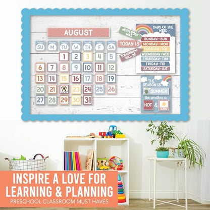 Hadley Designs Classroom Calendar Set Bulletin Board Decorations - Boho School Calendar for Classroom Decor, Kindergarten Preschool Elementary Teacher Must Haves, Homeschool & Daycare Essentials - style: Boho Pastel
