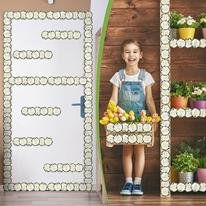 Panelee Inspirational Eucalyptus Border 68.9 Feet Bulletin Board Border Butterflies Flowers Bee Space Inspirational Cute Decor for Classroom Bulletin Boards Chalkboard Wall Decor - style: Eucalyptus