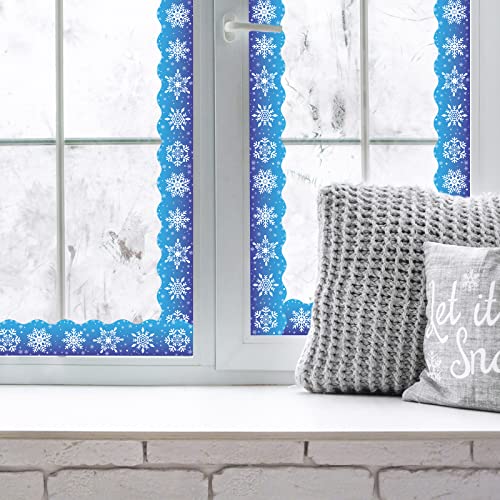 Whaline 82Ft Seasonal Bulletin Board Borders 8 Designs Scalloped Border Trim Teachers Classroom Blackboard Decor for Spring Summer Autumn Winter School Office Party Decoration, 72 Pcs