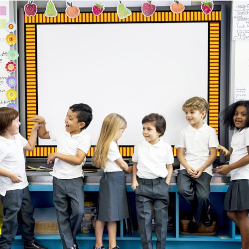 Whaline 32.8ft Back to School Bulletin Board Border Magical Wizard Party Stripe Die-Cut Border Trim for Classroom Chalkboard Wall Decoration - style: Magical Wizard Stripe