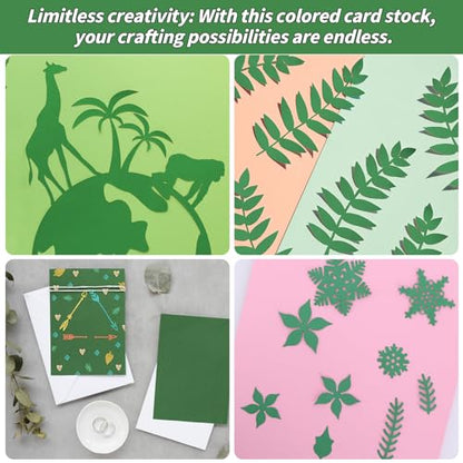 100 Sheets Green Card Stock 8.5 x 11in,250GSM 92lb Green Cardstock Card Stock Construction Paper,Heavy Weight Printer Paper for Invitations, Stationery Printing, Scrapbooking,Crafts, DIY Cards - color: Green, size: 8.5 x 11"-100 PCS