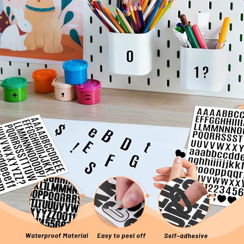 4650 Pcs Letter Stickers Vinyl Mailbox Numbers and Letters, 30 Sheets Small Alphabet Number Stickers Self-Adhesive Waterproof Sticker Letters for Window Vehicle Bulletin Poster Board (Black, 0.5 Inch) - color: Black, size: 0.5 Inch