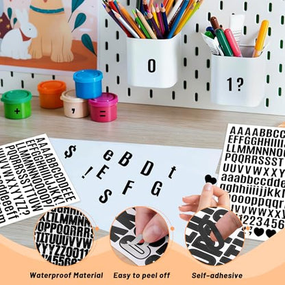 4650 Pcs Letter Stickers Vinyl Mailbox Numbers and Letters, 30 Sheets Small Alphabet Number Stickers Self-Adhesive Waterproof Sticker Letters for Window Vehicle Bulletin Poster Board (Black, 0.5 Inch) - color: Black, size: 0.5 Inch