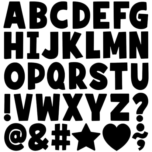 Bulletin Board Letters 108 PCS Letter Stickers Large Alphabet Stickers, Self Adhesive Vinyl Waterproof Letters Sticker for Mailbox Signs Poster Board Classroom Decor & DIY Crafts (Black, 4 Inch) - color: Black, size: 4 Inch