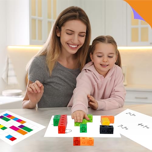 SpriteGru 300PCS Math Linking Cubes, Math Cubes Manipulative Connecting and Counting Snap Blocks for Early Math and Construction, Educational Toy for Preschool, Kindergarten, Homeschool - style: 300-Cubes