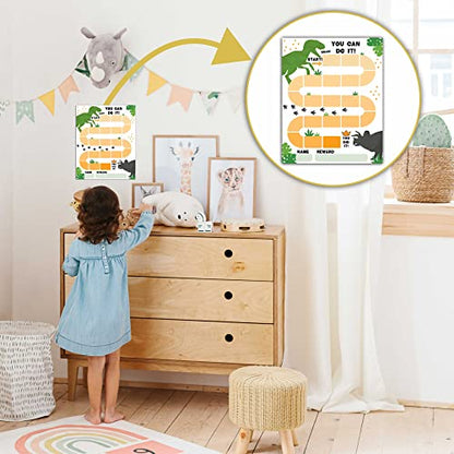 10 Dinosaur Reward Chart with 216 Round Stickers, Incentive Behavior Chart for Kids at Home Classroom, Kids Routine Daily Chore Sticker Chart-A09 - style: Dinosaur Reward Chart with