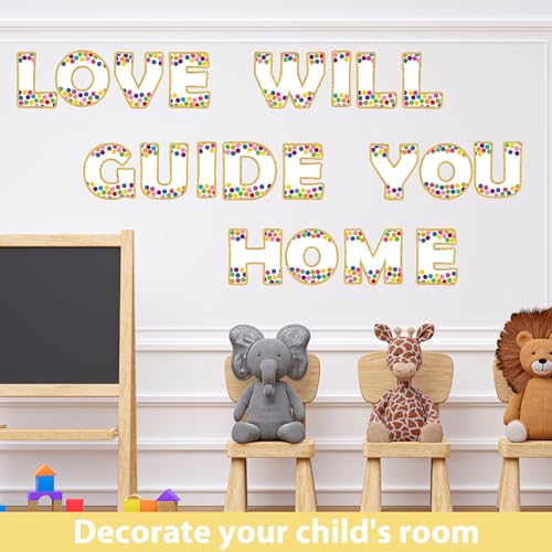 Qyeahkj 300PCS Large 7" Font Letters and Punctuation Set White with Confetti Classroom Alphabet Cutout for Bulletin Board Display Home School A Great Helper to Inspire Students' Learning Interest - style: Confetti