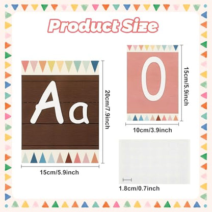 Bulletin Board Letters, ABC Alphabet Poster Classroom Decor Set, 37Pcs Preschool English Poster, Kindergarten Primary School Classroom Wall Decor, Daycare Homeschool Supplies