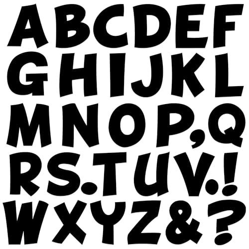 132Pcs Large Letter Stickers 2.5 Inch Alphabet Stickers 12 Sheets Bulletin Board Letters Self Adhesive Vinyl Sticker Letters for Mailbox Poster Board Classroom Address Numbers Craft Home Window - color: Black, size: 2.5 Inch