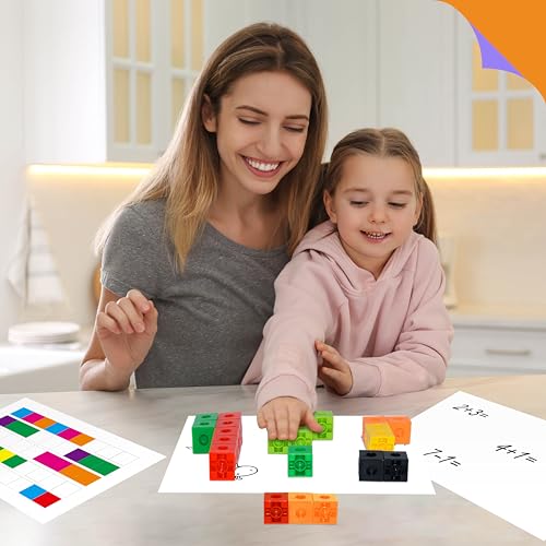 SpriteGru 200PCS Math Linking Cubes, Connecting and Counting Snap Blocks for Early Learning, Educational Toy for Preschool, Kindergarten, Homeschool - style: 200-Cubes