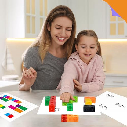 SpriteGru 200PCS Math Linking Cubes, Connecting and Counting Snap Blocks for Early Learning, Educational Toy for Preschool, Kindergarten, Homeschool - style: 200-Cubes