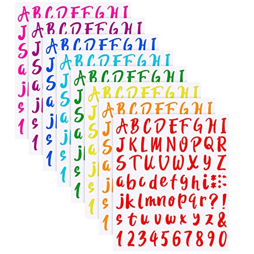 Outus 576 Pcs 8 Sheets Letters Stickers Vinyl Alphabet Number Decals Back to School Supplies for Water Bottles Cups Mailbox Scrapbooking Bulletin Board Classroom Decor(Multi Colors,1.5 Inch) - color: Multi Colors, size: 1.5 Inch