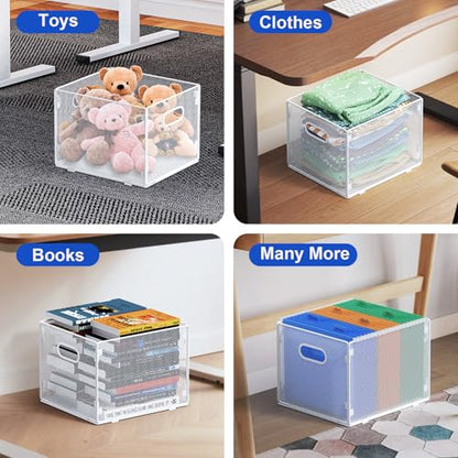 samstar 2 Pack Hanging File Organizer, Mesh File Folder Box Filing Box Cabinet Organizer Storage Boxes, Letter Size,White - size: 2 Pack White
