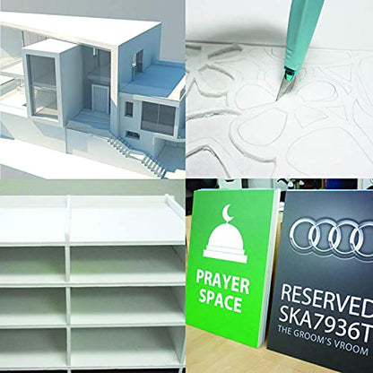 Performore - Expanded PVC Sheet - Lightweight Rigid Foam - 25mm (1-Inch) - 12 x 24 inches - White - Ideal for Signage, Displays, and Digital/Screen Printing