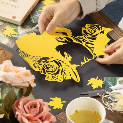 20 Sheets Golden Yellow Cardstock 12" x 12" Card Stock 250gsm/92lb Thick Construction Paper for Cricut, Scrapbook, Crafts, Card Making UAP34GY20 - color: Golden Yellow