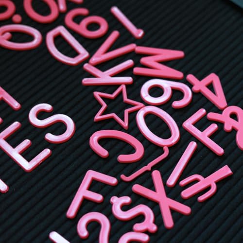 2 Inch Letters for Letter Board (Board Not Included), 93 Pieces Including Characters, Numbers & Symbols, Large Black Plastic Letters for Changeable Message Board Signs, Letters Only (Shocking Pink) - color: Shocking Pink