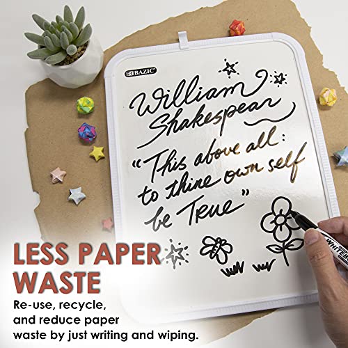 BAZIC Products Dry Erase Board with Marker, 8.5 x 11 in, 12-Case | dry erase marker included, notes, plans, drawing, reminders - size: 12-Pack