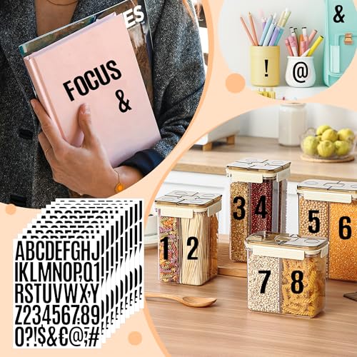 1500 Pcs Letter Stickers Vinyl Mailbox Numbers and Letters, 30 Sheets Large Alphabet Number Stickers Self-Adhesive Waterproof Sticker Letters for Window Vehicle Bulletin Poster Board (Black, 2 Inch) - color: Black, size: 2 Inch