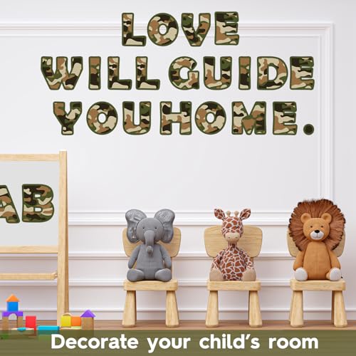 150PCS Large 6" Bulletin Board Letters Set, Camouflage Themed Classroom Alphabet Cutout Letter for Bulletin Board Display Home School, A Great Helper to Inspire Students' Learning Interest - style: Camouflage Themed