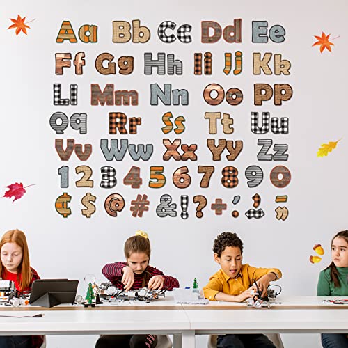 230pcs Letters Combo Pack Set, Fall Thanksgiving Classroom Alphabet Letters Numbers Bulletin Board Block Decor Accents Cutouts for Students Kids - style: Fall