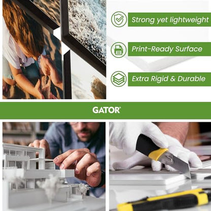 Gator Foam Board 24 x 36 x 3/16" – 3 Pack – Rigid Lightweight Gatorfoam Panel – Smooth Surface for Signs, Mounting & Displays – Professional Graphic Arts & Exhibit Board – Black - color: Black - 3 Pack