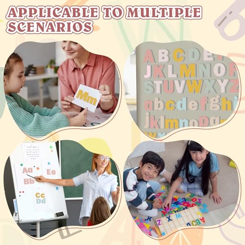 Breling 310 Pieces Felt Letter Bulletin Board Letters Sticker with Number 2" Bulk Self Adhesive ABC Upper Lowercase Sticky Letter for Xmas Gift Bulletin Board Classroom(Boho Color) - color: Boho Color