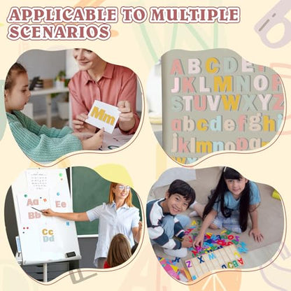 Breling 310 Pieces Felt Letter Bulletin Board Letters Sticker with Number 2" Bulk Self Adhesive ABC Upper Lowercase Sticky Letter for Xmas Gift Bulletin Board Classroom(Boho Color) - color: Boho Color