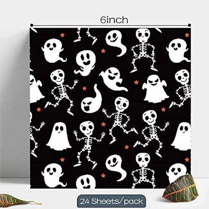 YASMEN Scrapbook Paper Pad - 6"×6” - 24 Sheets Halloween Scrapbooking Supplies Kit - 160gsm Single-Sided Pattern, Designer Planner, Junk Journal Craft Paper, Card Making Supplies - color: Halloween - 6×6