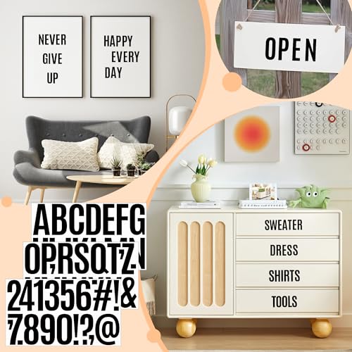 520 Pcs Letter Stickers Vinyl Mailbox Numbers and Letters, 30 Sheets Large Alphabet Number Stickers Self-Adhesive Waterproof Sticker Letters for Window Vehicle Bulletin Poster Board (Black, 3 Inch) - color: Black, size: 3 Inch