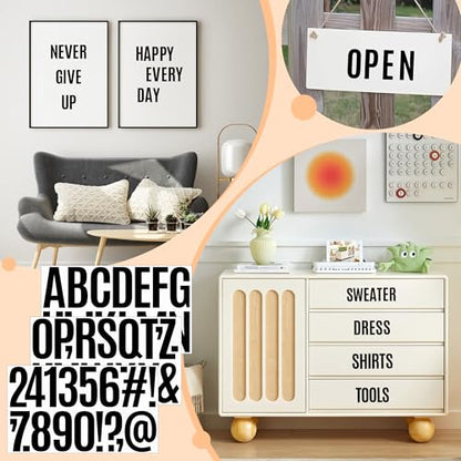 520 Pcs Letter Stickers Vinyl Mailbox Numbers and Letters, 30 Sheets Large Alphabet Number Stickers Self-Adhesive Waterproof Sticker Letters for Window Vehicle Bulletin Poster Board (Black, 3 Inch) - color: Black, size: 3 Inch