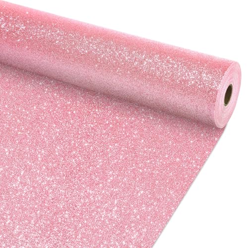 Glitter Pink Bulletin Board Roll Non-Woven Fabric Poster 15.7" x 20 Ft - color: Pink, size: 240" x 15.7"
