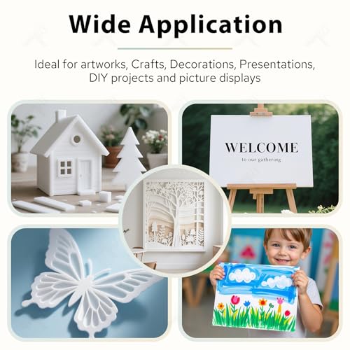 Golden State Art, 16x20 One Side Self Adhesive White Foam Boards 10 Pack 3/16" Thick Lightweight but Sturdy Self Sticky Foam Boards for Projects, Pictures, Decorations and Craft Display - size: 16x20