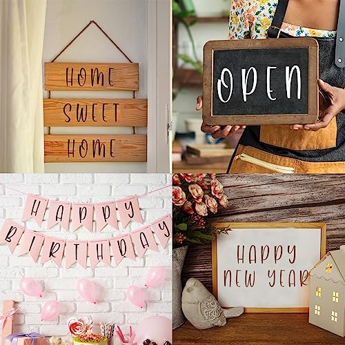 BAMIDELE 8 Inch Alphabet Letter Numbers Stencils, 42 Pcs Reusable Plastic Letters Symbol Interlocking Drawing Template Kit for Painting on Wood, Fabric, Rock, Chalkboard, Door Porch, Wall, Signage - size: 8 Inch