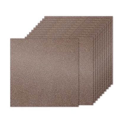 PATIKIL 10Sheets Brown Glitter Cardstock Paper, 12 x 12 in 250gsm Square Premium Sparkly Paper Craft Cardstock Paper for Scrapbook Card Making DIY Art Projects Wedding Party - color: Brown, size: 12x12 Inch