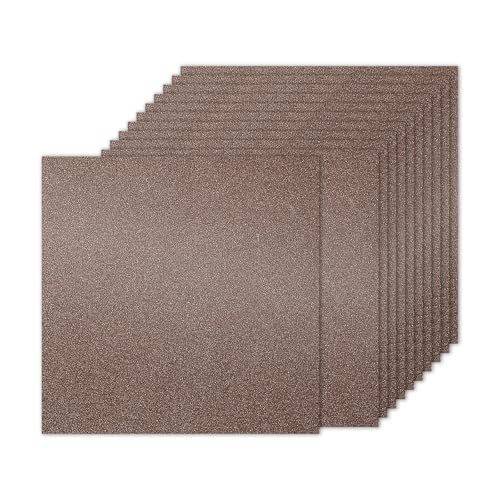 PATIKIL 10Sheets Brown Glitter Cardstock Paper, 12 x 12 in 250gsm Square Premium Sparkly Paper Craft Cardstock Paper for Scrapbook Card Making DIY Art Projects Wedding Party - color: Brown, size: 12x12 Inch