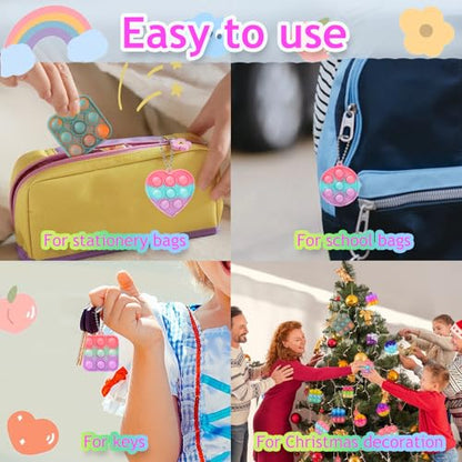 30PCS Party Favors for Kids,Bulk Fidget Toys, Birthday Party Toys, Small Classroom Prizes Box Fidgets Toys for Kids Toddlers Adult, Goodie Bag Stuffers, Treasure Chest, Bubbles Poppers (Heart) - style: Heart-30