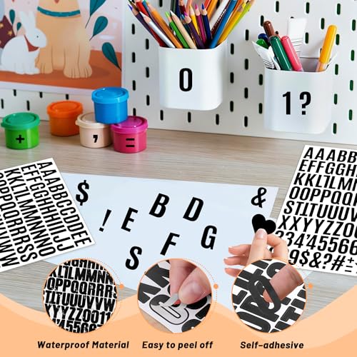2940 Pcs Letter Stickers Vinyl Mailbox Numbers and Letters, 30 Sheets Small Alphabet Number Stickers Self-Adhesive Waterproof Sticker Letters for Window Vehicle Bulletin Poster Board (Black,1 Inch) - color: Black, size: 1 Inch