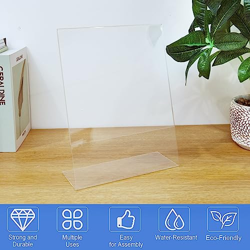 12 Pack Acrylic Sign Holder 8.5 x 11 Slant Back Acrylic Stands for Display Plexiglass Clear Acrylic Display Stands for Ad Frame, Picture Photo Frames, Promotions, Restaurants, Office, Store - size: Vertical 12 pack 8.5 x 11 inches
